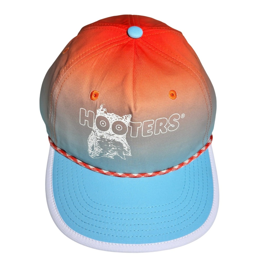 Hooters Ombre Gradient Performance Rope Hat Snapback Orange Blue Rare Sample